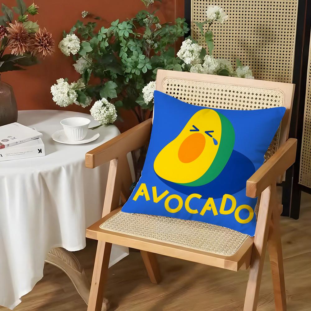 Cute Anime Fruit Cushion Cover Silky Short Plush Invisible Zipper Dustproof Sofa Pillow Case for Home Decor