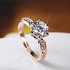 Water Crystal Rose Gold Claw Ring With Adjustable Size For Men Women Gift
