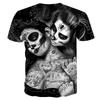 Premium Qualität Unisex Sommer Kurzarm O-Ausschnitt Clown 3D Druck T-Shirt Für Alle