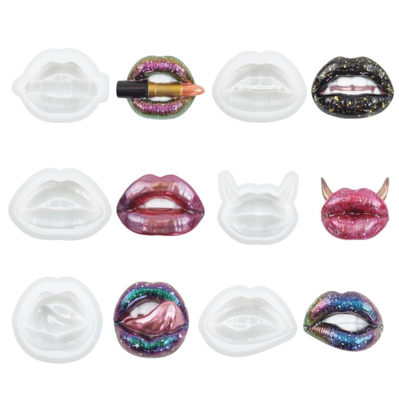 Mouth Lip Shape Candle Silicone Mold for Hand-made Desk Decorations Gypsum Epoxy Resin Candle Silicone Baking Mould