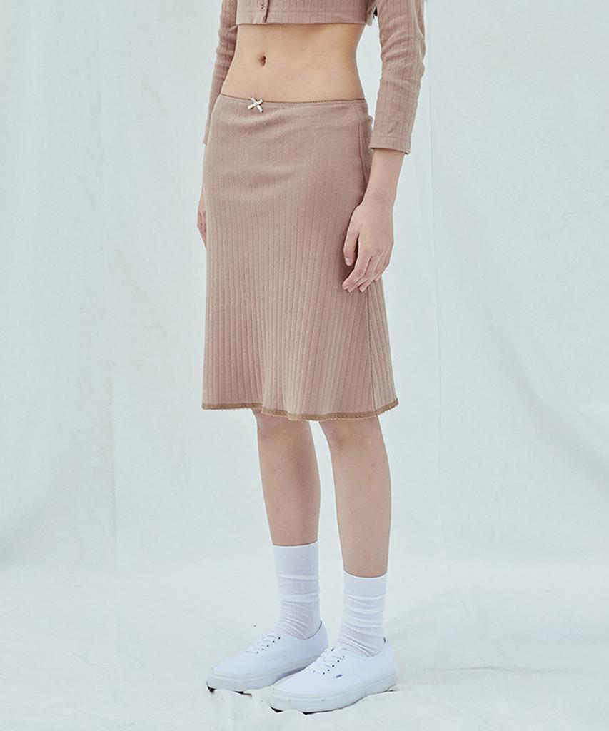 SLEEPYGOM Pure Brown Midiskirt