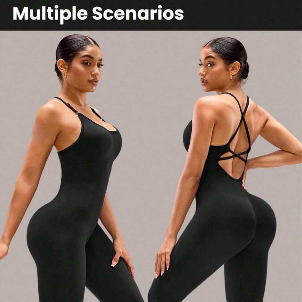 Seamless Ribbed Padded Leggings & Butt-Lifting Fitness Bodysuit