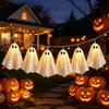 Hanging Halloween Accents Glowing Ghost Decor Spooky Light Up Ornament for Party Festive