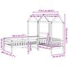 Solid Wood Bed and Bench with Roof White 75x190 cm Pine Wood
