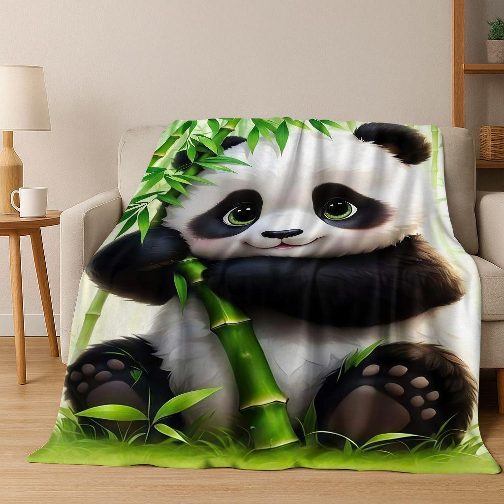 2026 New Dream Panda Cute Cartoon Art Flannel Blanket,Cozy Soft Throw Blanket for Home Bedroom Bed Sofa Picnic Cover Gift Kids