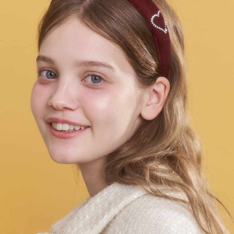 ENGBROX velvet heart cubic hairband_3 colors
