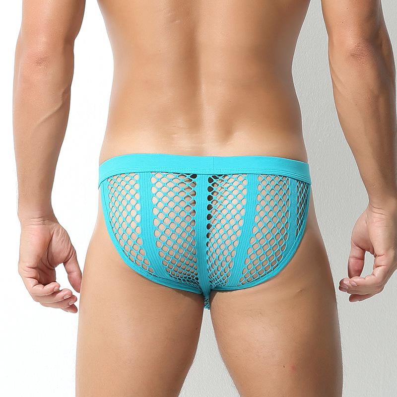 Sexy Mesh See Through Underwear Men's Briefs Transparent Male Panties Gay Underpants High Split Briefs for Man