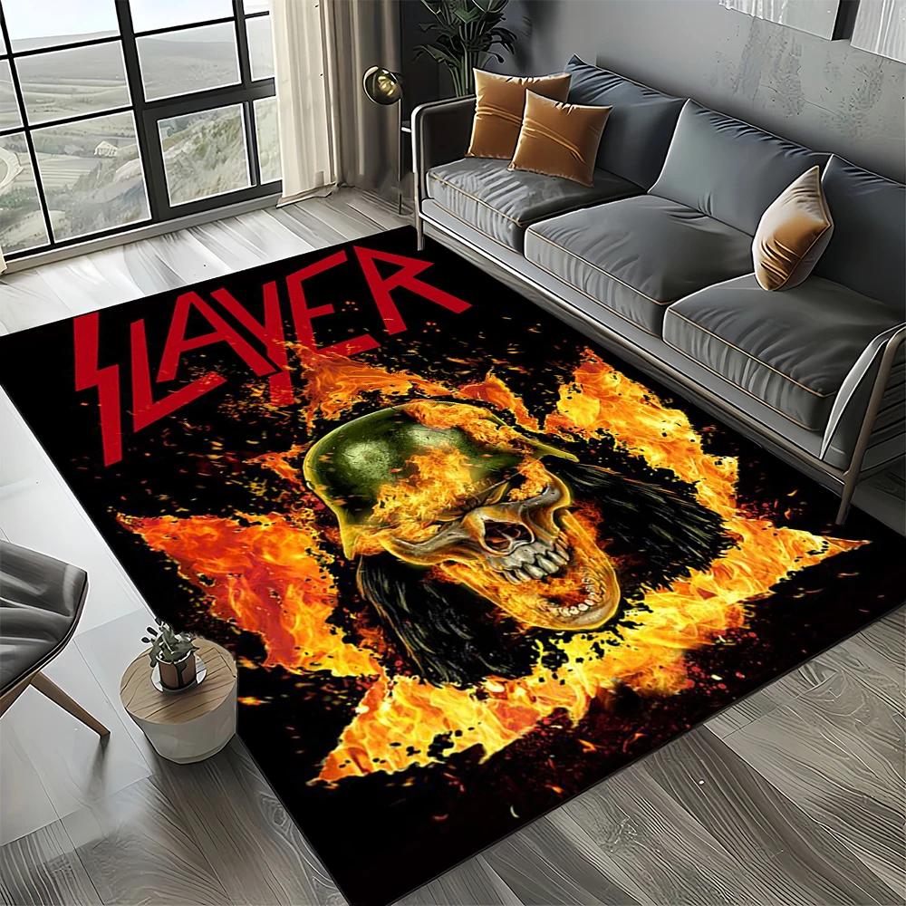 27 Style Slayer Heavy Metal Rcck Band Sign Carpet Rug for Living Room Bedroom Home Sofa Decoration,Kid Play Non-slip Floor Mat