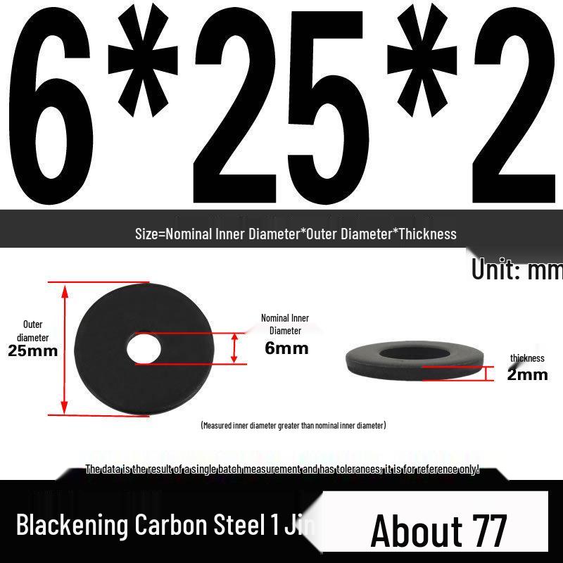 Blackened Thickened Oversized Metal Washer