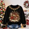 Women's Christmas Print Long Sleeve Top Casual Fall Winter Blouse for Holiday and Everyday Wear