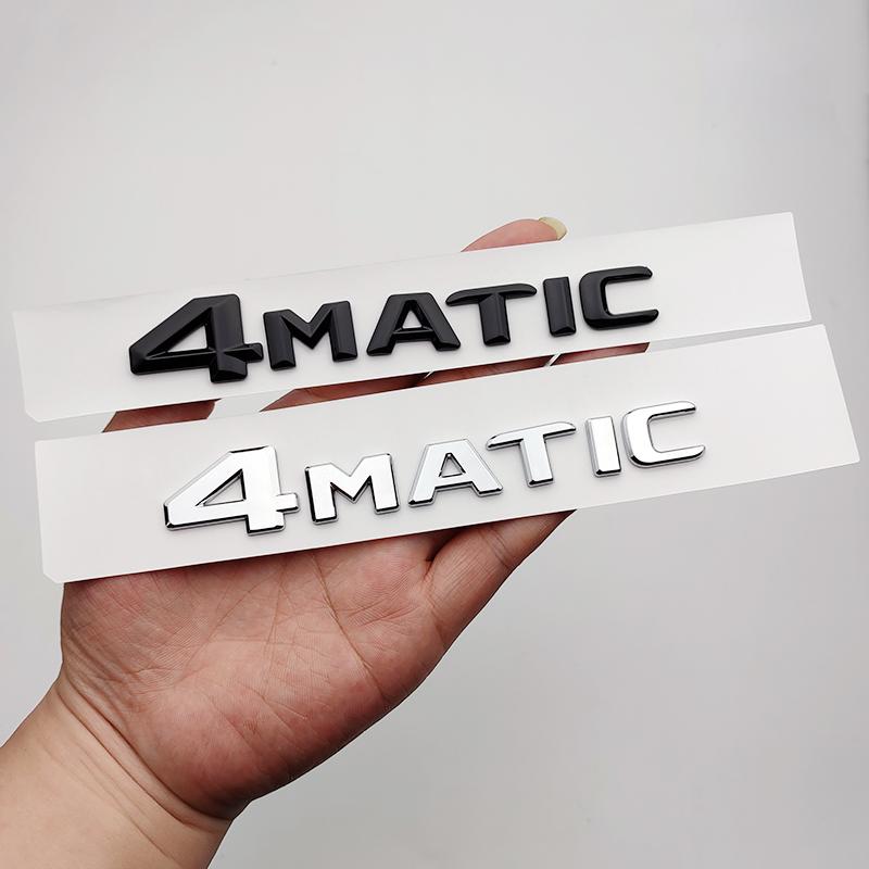 1Pc 3D ABS Chrome Black 4 Matic Logo 4Matic Emblem Letters Nameplate Car Trunk Badge 4matic Sticker Accessories