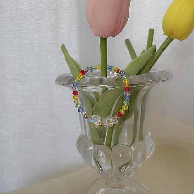 Flower Beads Korea Fashion Jewelry High-end Natural Opal Beads Beaded Copper Inlaid Zircon Pearl Female Bracelet