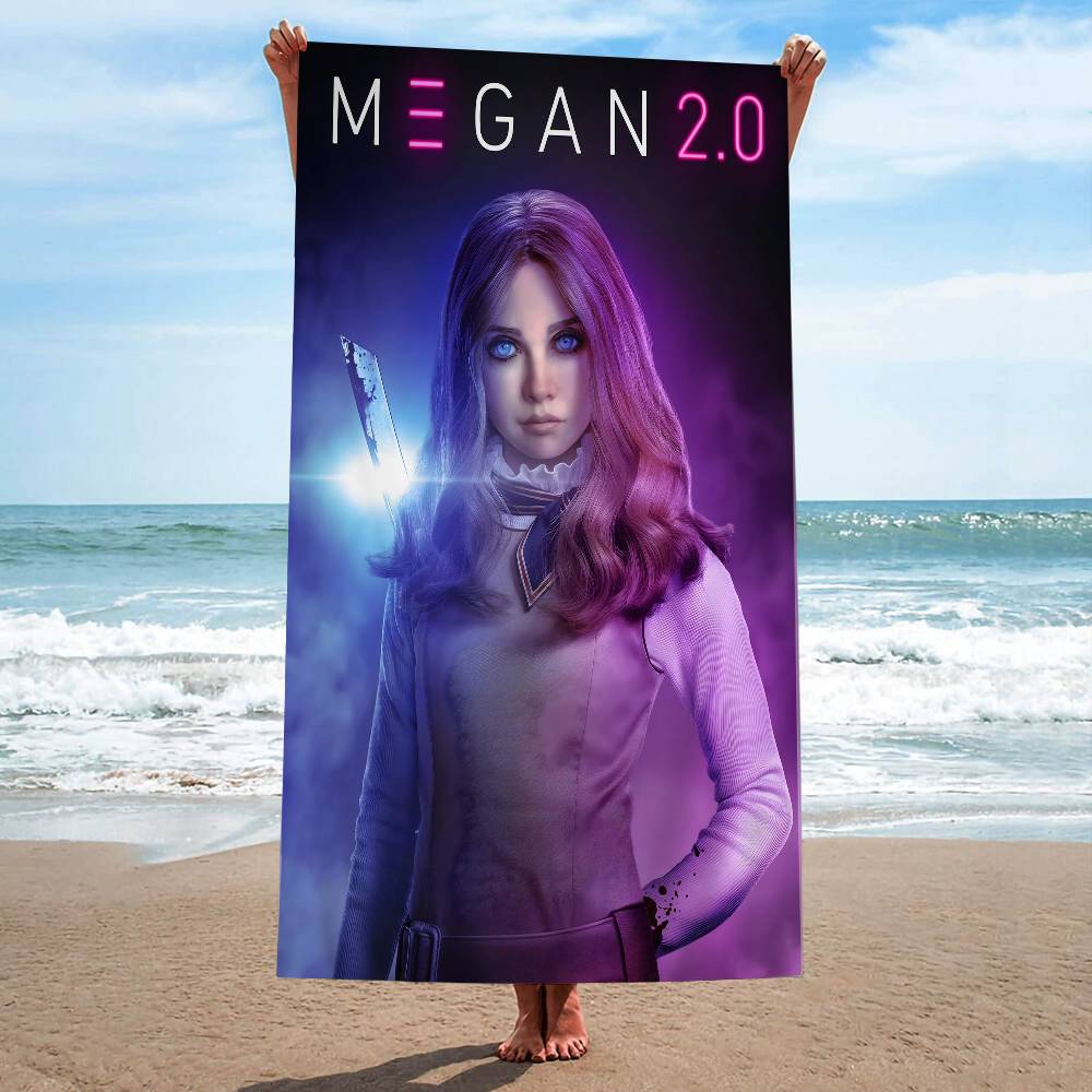 M-M3GAN 2.0 M-movie Microfiber Blanket Quick Drying Beach Towels Oversized Printing Super Absorbent Pool Towel Blanket