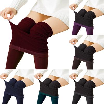Fashion Womenswear Casual Solid Color Women Stretch Leggings Thicken Warm Soft Skinny Pants Tights