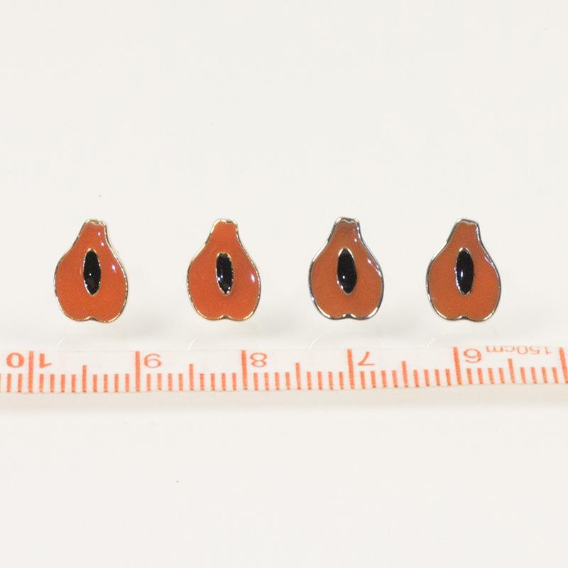 S925 Silver Needle Korean Temperament Cute Colored Avocado Small Stud Earrings Sweet Girl Small Fresh Earrings Woman