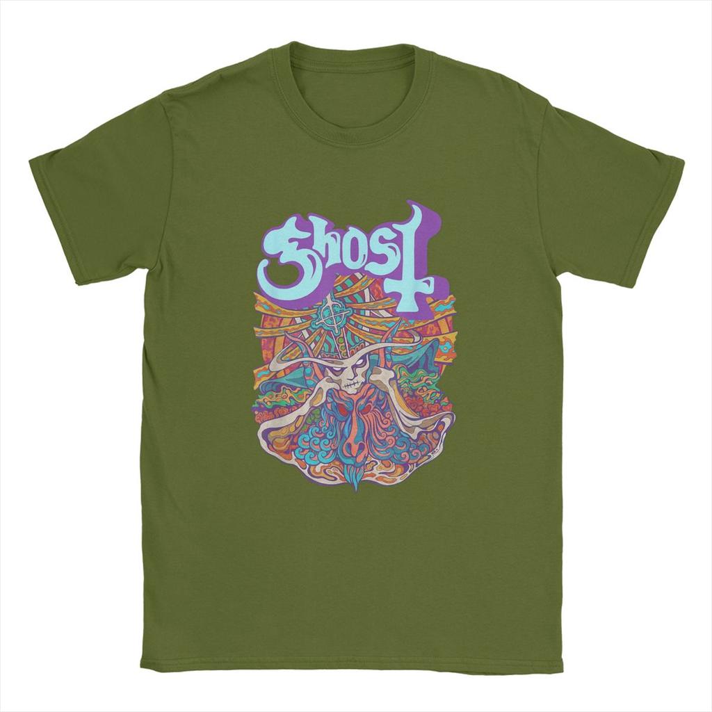 Ghosts Band Seven Inches Of Satanic Panic T Shirt for Men Cotton T-Shirts Crew Neck Heavy Rock Hip Hop Tees Short Sleeve New