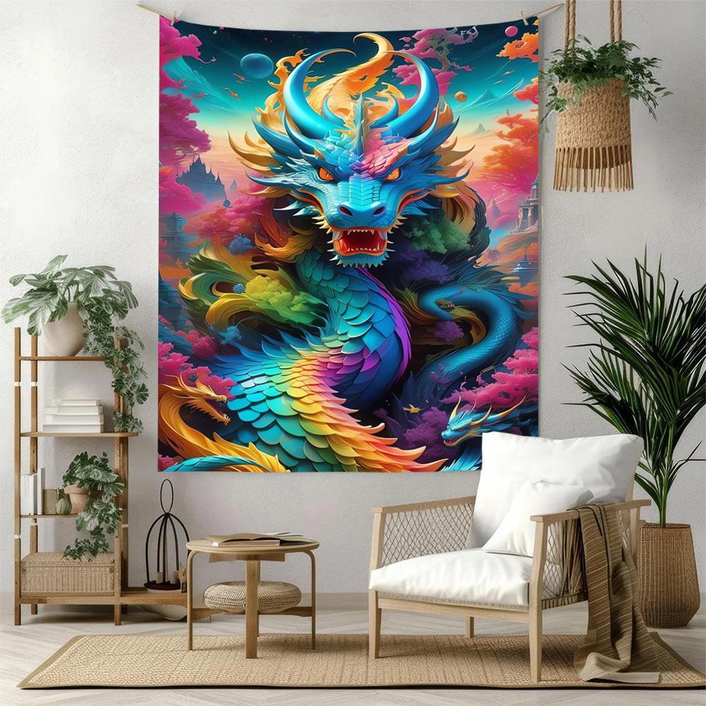 Dragon Wall Decor Tapestry Art For Pet Memorial Birthdaywedding Party Backdrop Family Gift