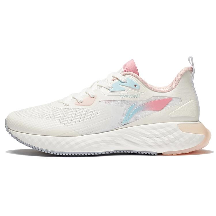 

Li Ning Cushioning Slip Resistant Abrasion Resistant Low top Running Shoes Women s White Pink Blue ARSS018-4 35