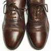 Vintage Mezlan Semi Brogue Cap Toe Business Shoes Brown Size 8W / 26.0cm(USED)