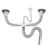 Kitchen Double Sink Downpipe Fittings Stainless Steel Flexible Drain Tubing Pipe Kit for Kitchen Bathroom Washroom