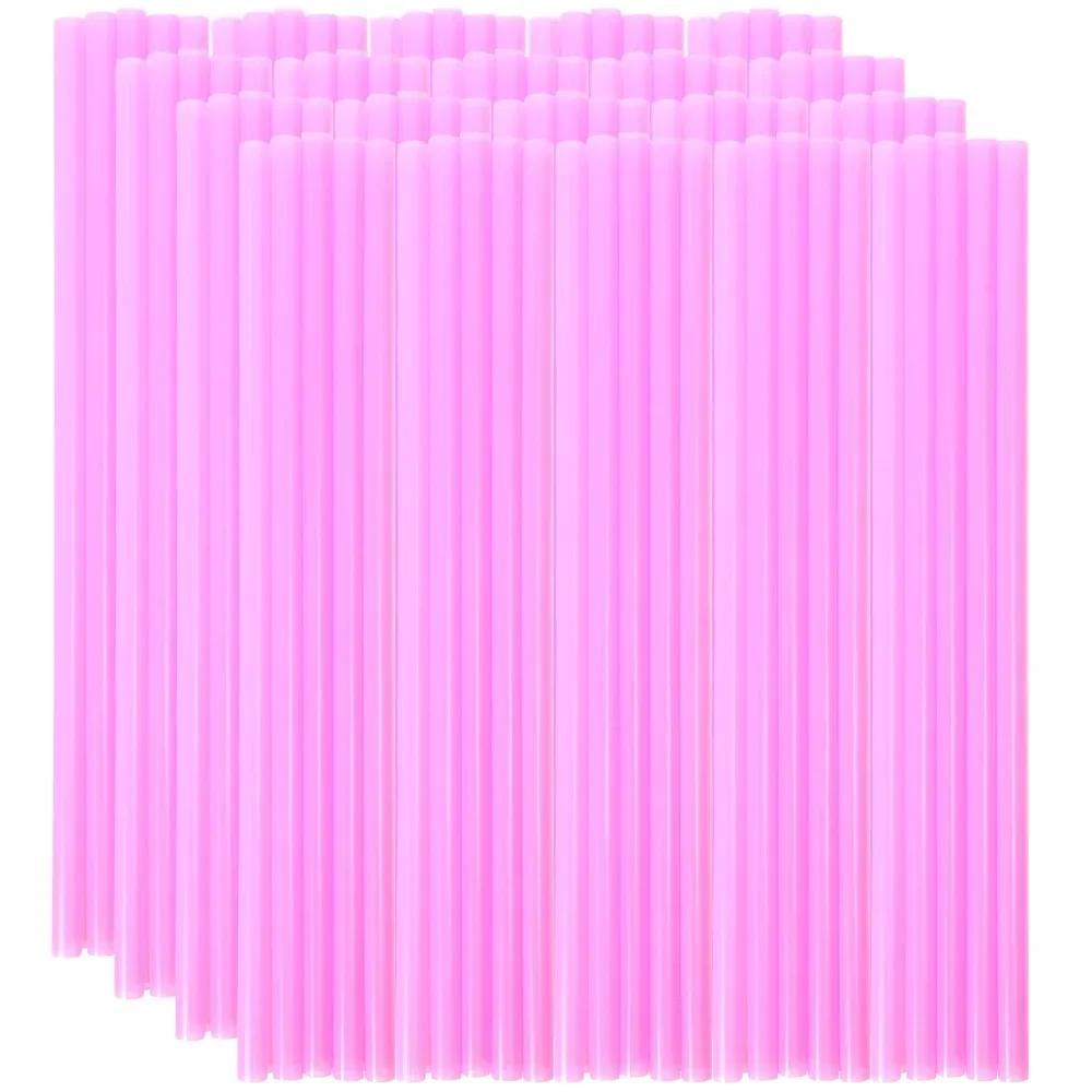 100pcs Long Drinking Straws Colorful Plastic Wide Straw Milk Tea Juice Cocktail Drink Straw Birthday Party Kitchen Accessories