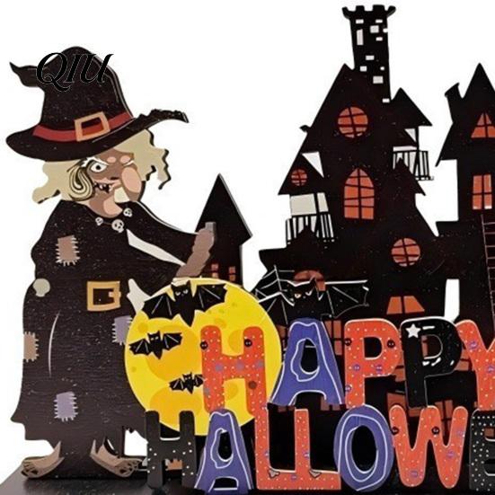 Precision Cut Wooden Displays Halloween Table Centerpiece, Decorative Sign Ornaments, 3D Layered Gnome Pumpkin Skeleton Seasonal Home Interior