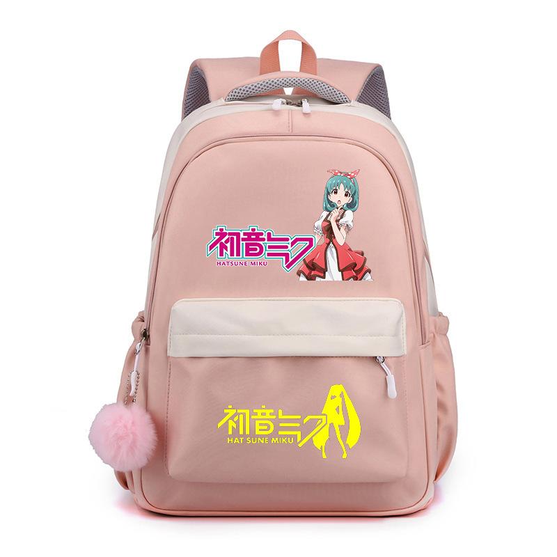 Anime Peripheral Hatsune Future School Bag Backpack Cartoon Backpack Candy Color Large Capacity Student School Bag Stationery