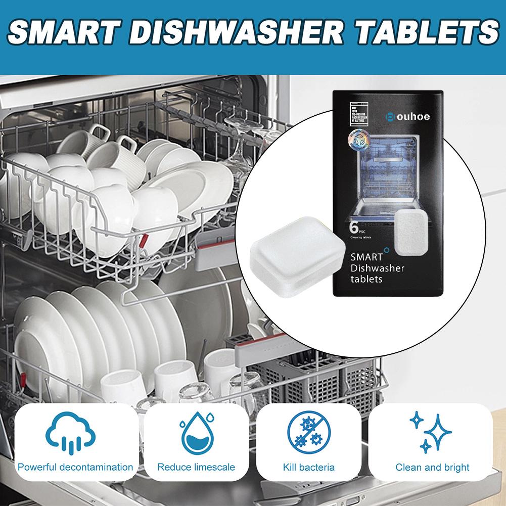 6pcs/box Descaling Detergent Strong Oil Stain Removal Descaling Tablets Remove Limescale Build Up and Odor Kitchen Cleaning Tool