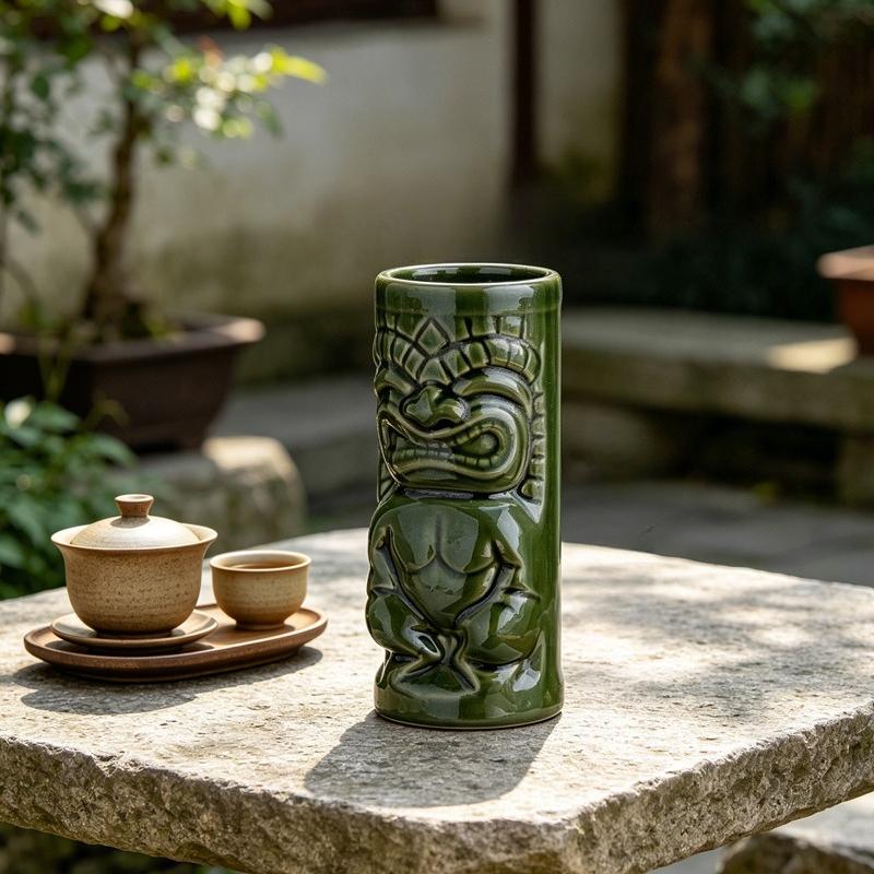 Creative Ceramic Mug Home Decor Cocktail Cup Bar Hawaiian Cocktail Cup Antique Relief TIKI Mug Home Decoration Accessories Gift