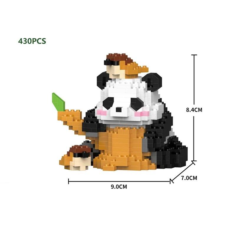 Cute Panda Series Building Block Toys with Small Particles Bricks DIY Assembly Model Figures for Children and Adults Gift
