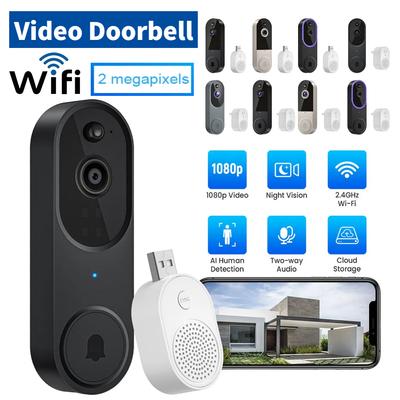 1080P Smart Video Doorbell Camera Wireless Wi-Fi Video Safedoorbell Motion Detection Night Vision Two-Way Audio Camera for Home