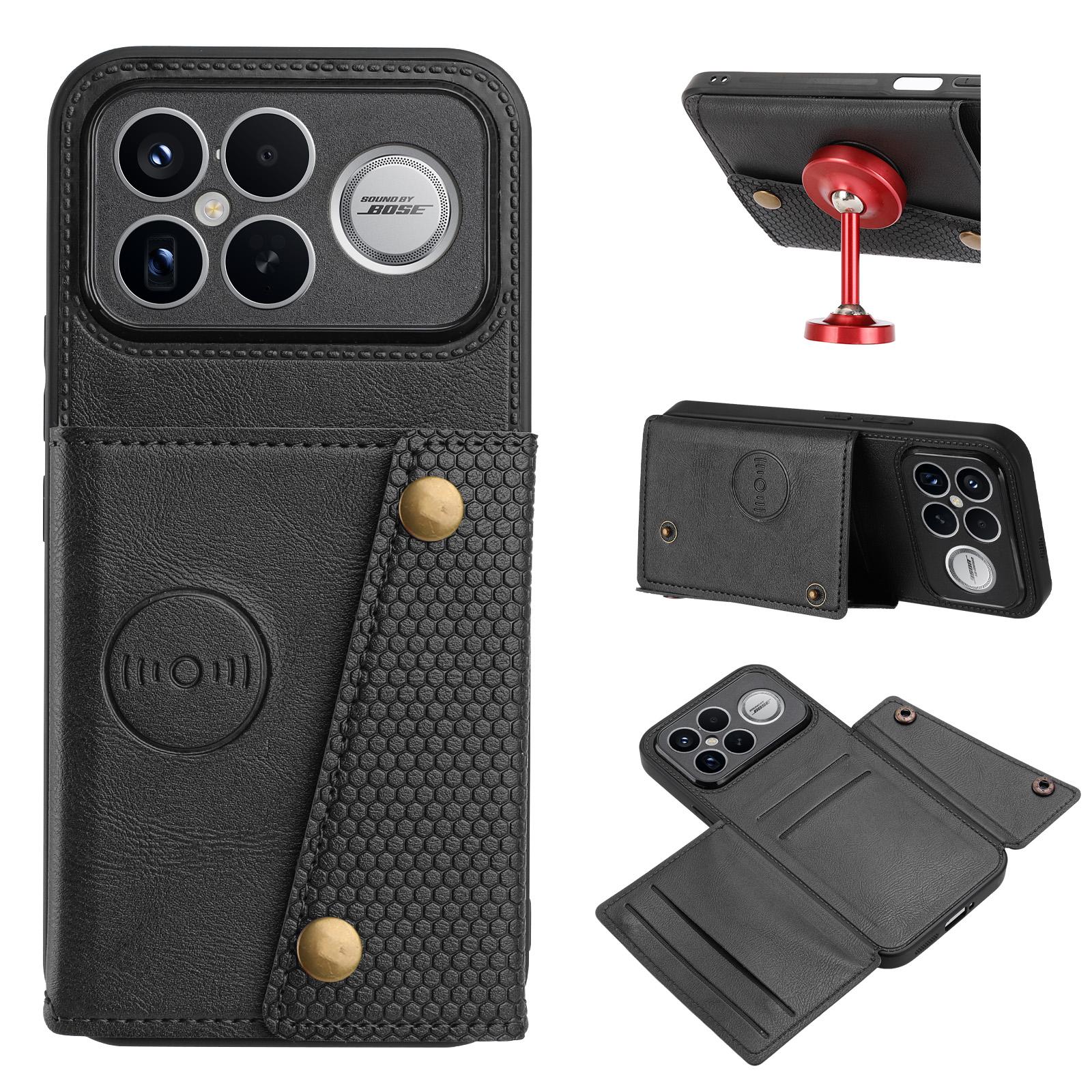 

Чехол для телефона Xiaomi Poco F8 Ultra / Redmi K90 Pro Max 5G с отделениями для карт, подставкой, из кожи + ТПУ