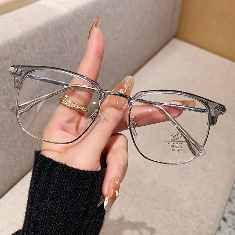

New Business Office Use. Half-frame Metal Eyeglass Frame. Fashionable And Versatile.5109 сірий