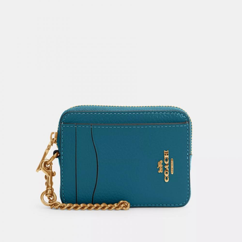 Coach Reißverschluss-Kartenetui Dunkelstein