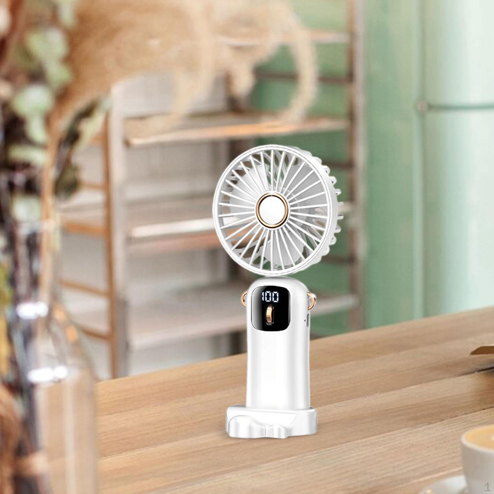 

Портативный мини-вентилятор, регулируемый на 90 градусов, светодиодный цифровой дисплей, персональный перезаряжаемый белый