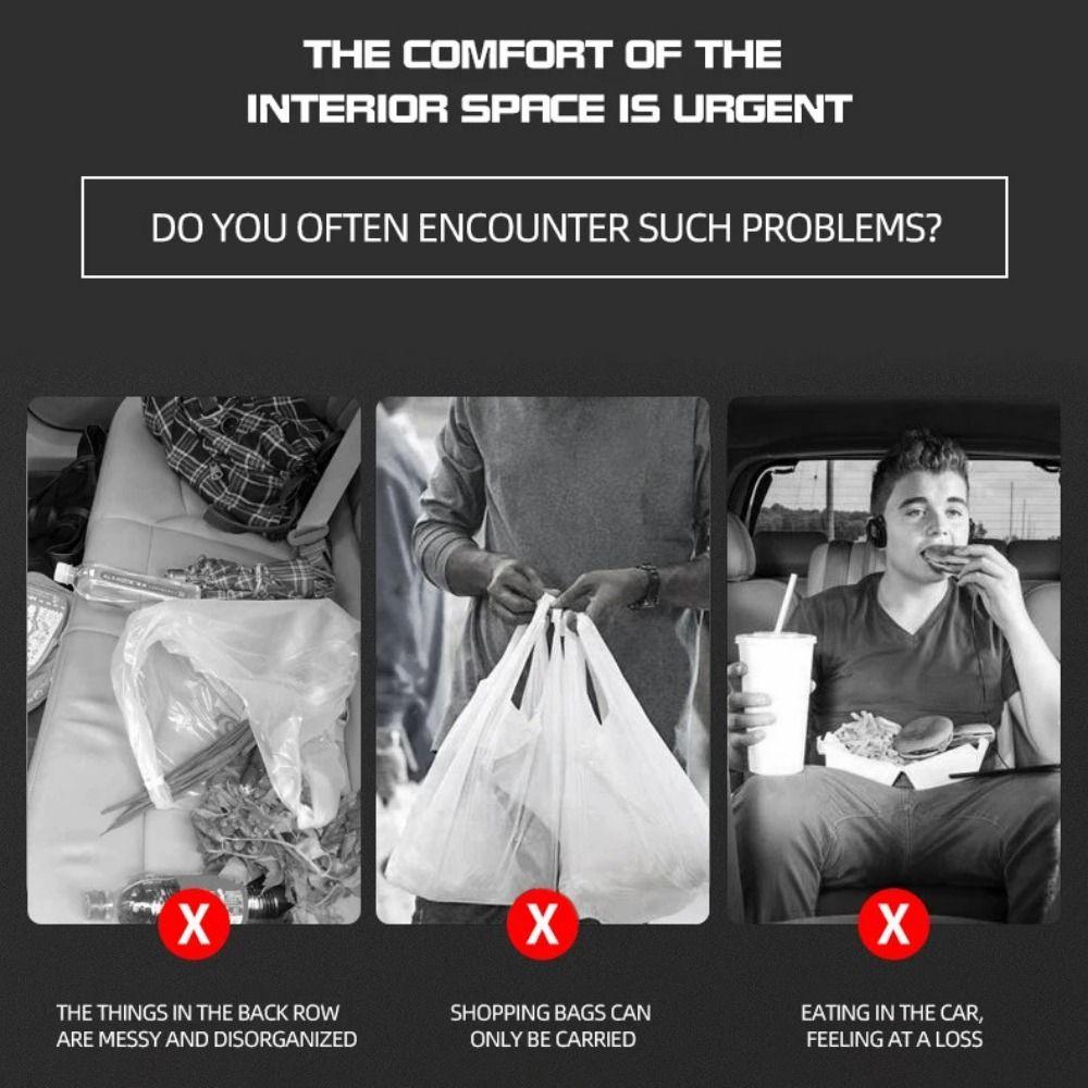 Multifunctional Car Backseat Storage Bag Leather Vehicle Leather Storage Bag Automobile