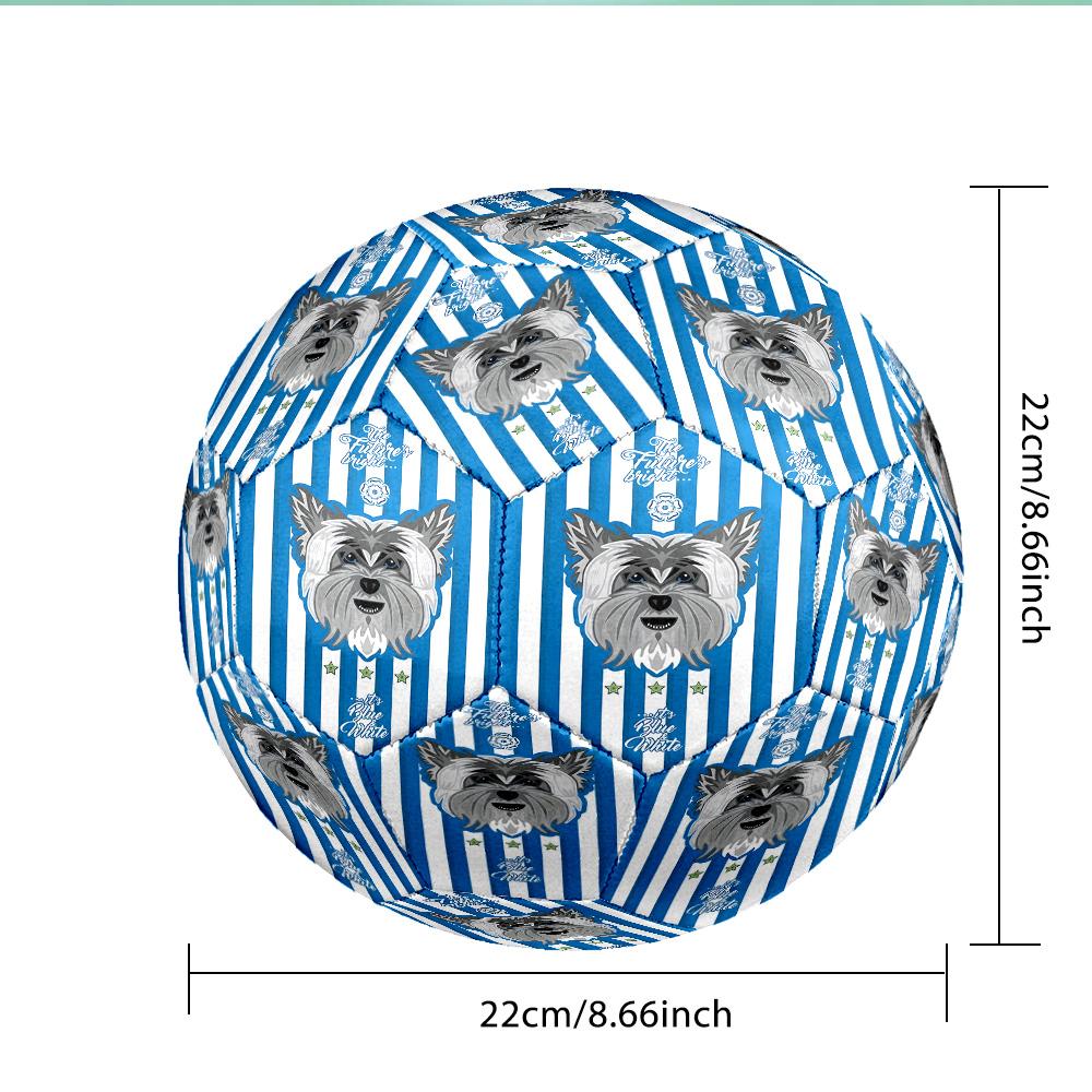Yorkie Football Spirit Soccer Ball Size 5 Soccer Ball, Machine-stitched, Soft and Comfortable, Suitable for Training and Matches Fan Gift