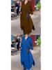 2026 Autumn/Winter European American Casual Solid Color V-Neck Long Sleeve Dress for Women