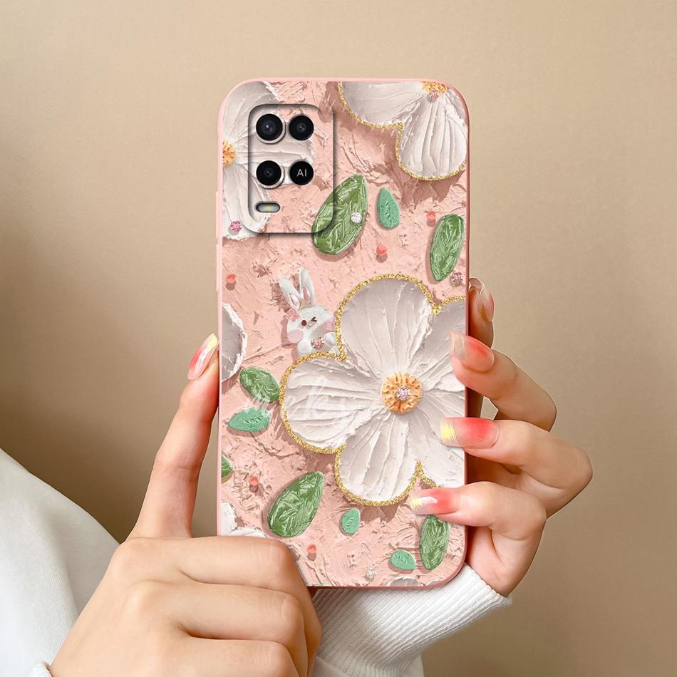 For Oppo A54 A54S Case Simple Cute Design Full Protection Phone Housing For Oppo A 54 4G Back Cover Soft Liquid Silicone Fundas