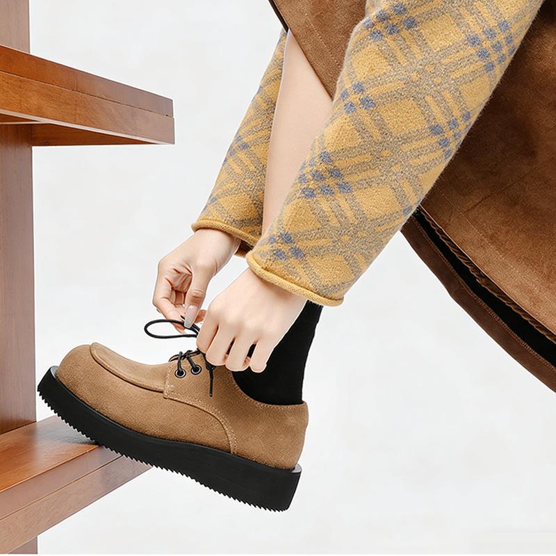 2026 Mode Damen Derby Schuhe Dicke Sohle Rutschfest Britischer Stil Damen Marken Partyschuhe