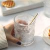 4Pcs/2Pcs/1Pcs Nordic Style Sunflower Water Cup 300Ml/350Ml Retro Relief Glass Cup French Cold Drink Cups Transparent Juice Cup