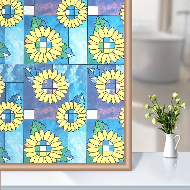 1Roll Adhesive Sunflower Window Film - Purple, Heat/UV Resistant, Home & Office Decor