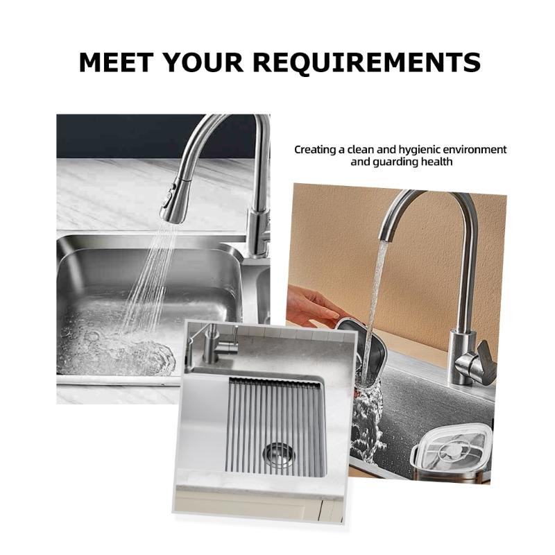 2 Pcs Kitchen Sink Splash Guard Metal Splashback Rustproof Side Splash Guard Home Pool Sink Guard Easy To Install