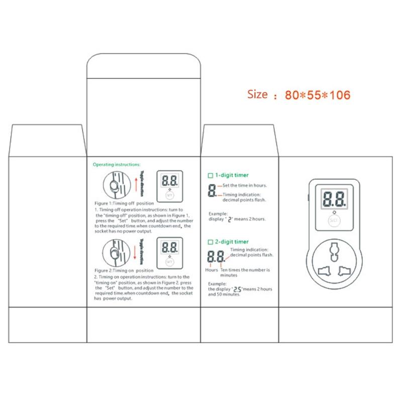Energy Saving Digital Countdown Timer Switch Telephone Battery Vehicle Charging Electronic Timer Socket EU Plug For Home