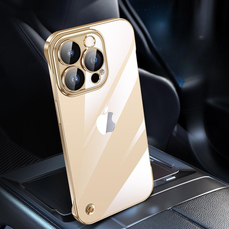 Simple Electroplating with Lens Film, Suitable for Apple 14ProMax Phone Case, Transparent IPhone13 Anti-drop Protective Case