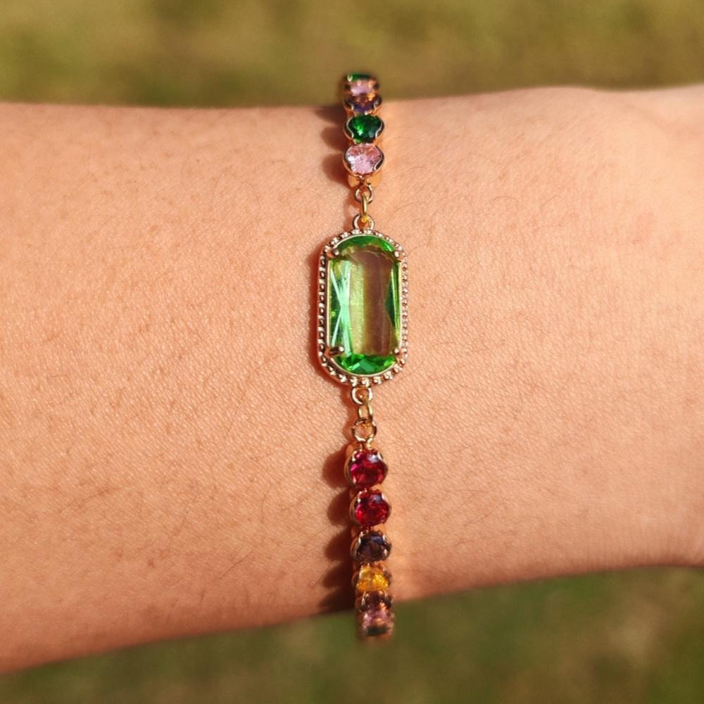 

1 шт. Модный цветной браслет из циркония, выдвижные регулируемые браслеты для женщин, браслет, повседневные украшения, аксессуары для вечеринок, подарки для лучших подруг разноцветный