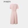 Women's Sunset Pink Short-Sleeve Cinched-Waist Dress LT8D201KWB008