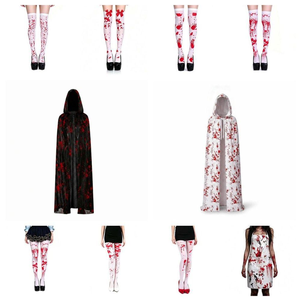 Stretchy Halloween Bloody Cloak Breathable Bloody Nurse Apron Haunted House