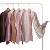 Gradient Striped Pleated Chiffon Scarf Wrap Lightweight Shawl Women Sun Protection Fashion Accessory