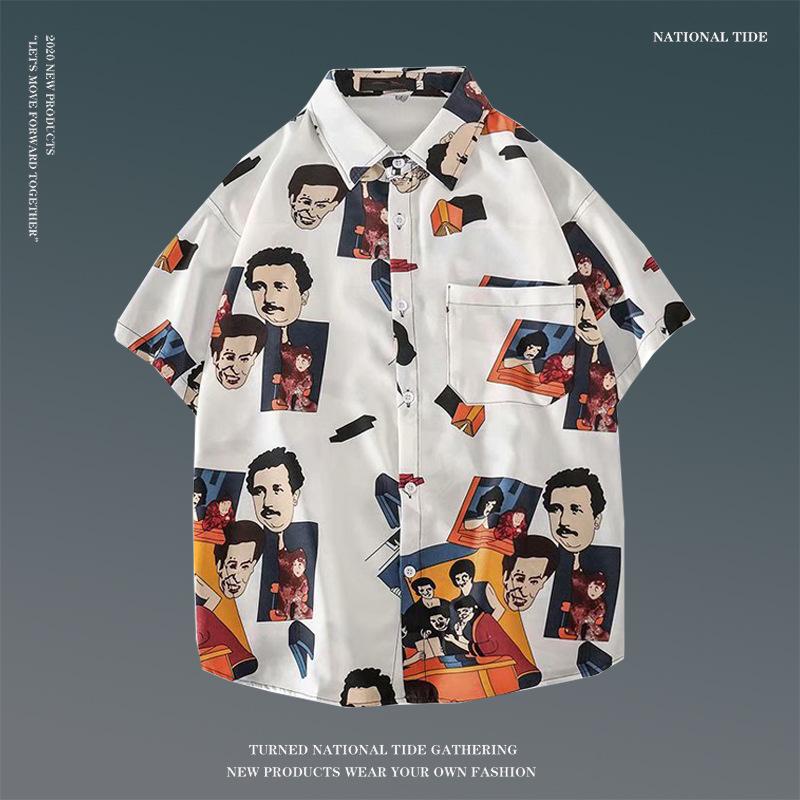 Japanese Hong Kong-Style Floral Hawaiian Shirt - Unisex Summer Short-Sleeve Retro Beachwear